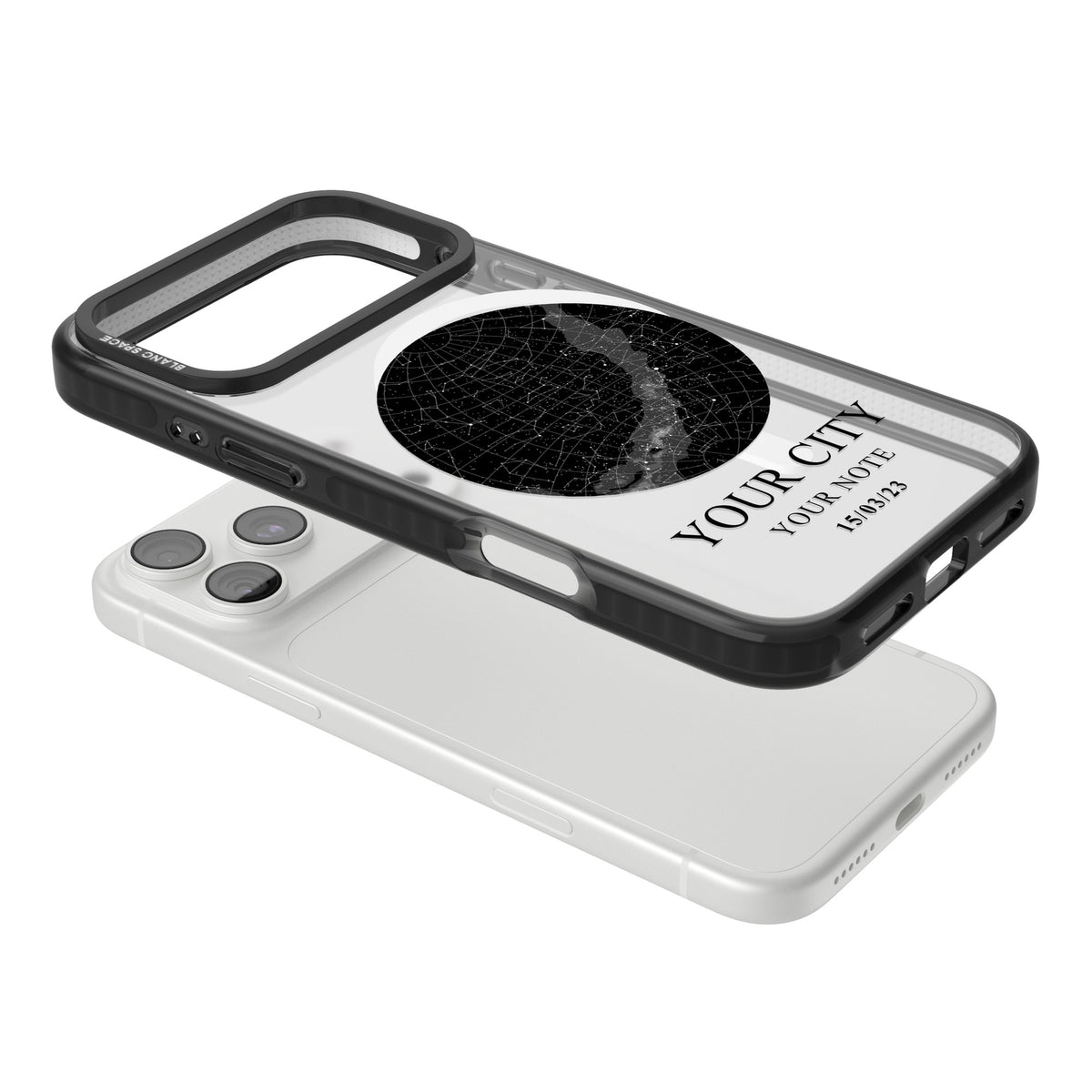 Personalised Star Map iPhone 18 Pro Max Impact Pro Black Phone Case angled