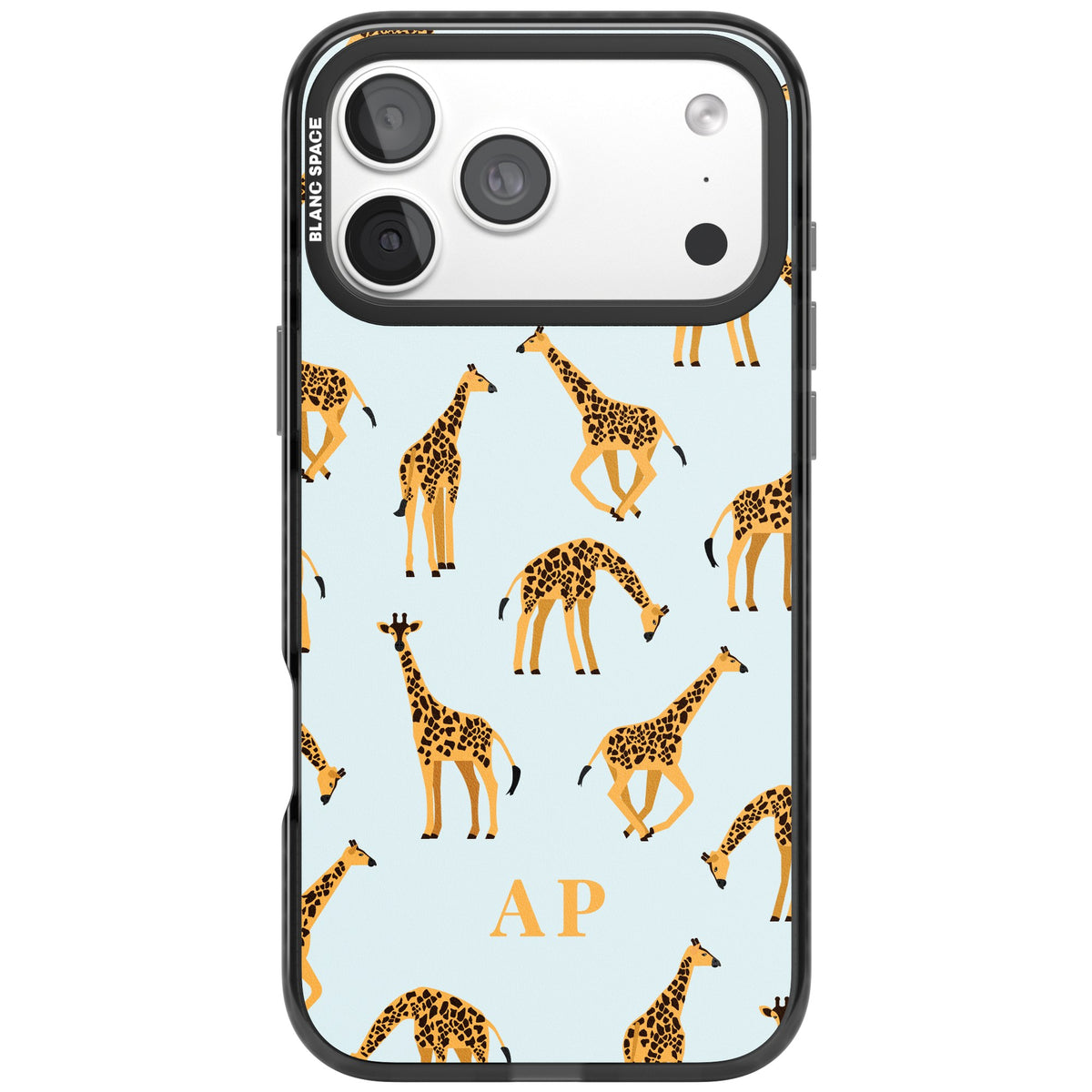 Personalised Safari Giraffe iPhone 18 Pro Max Impact Pro Black Phone Case front