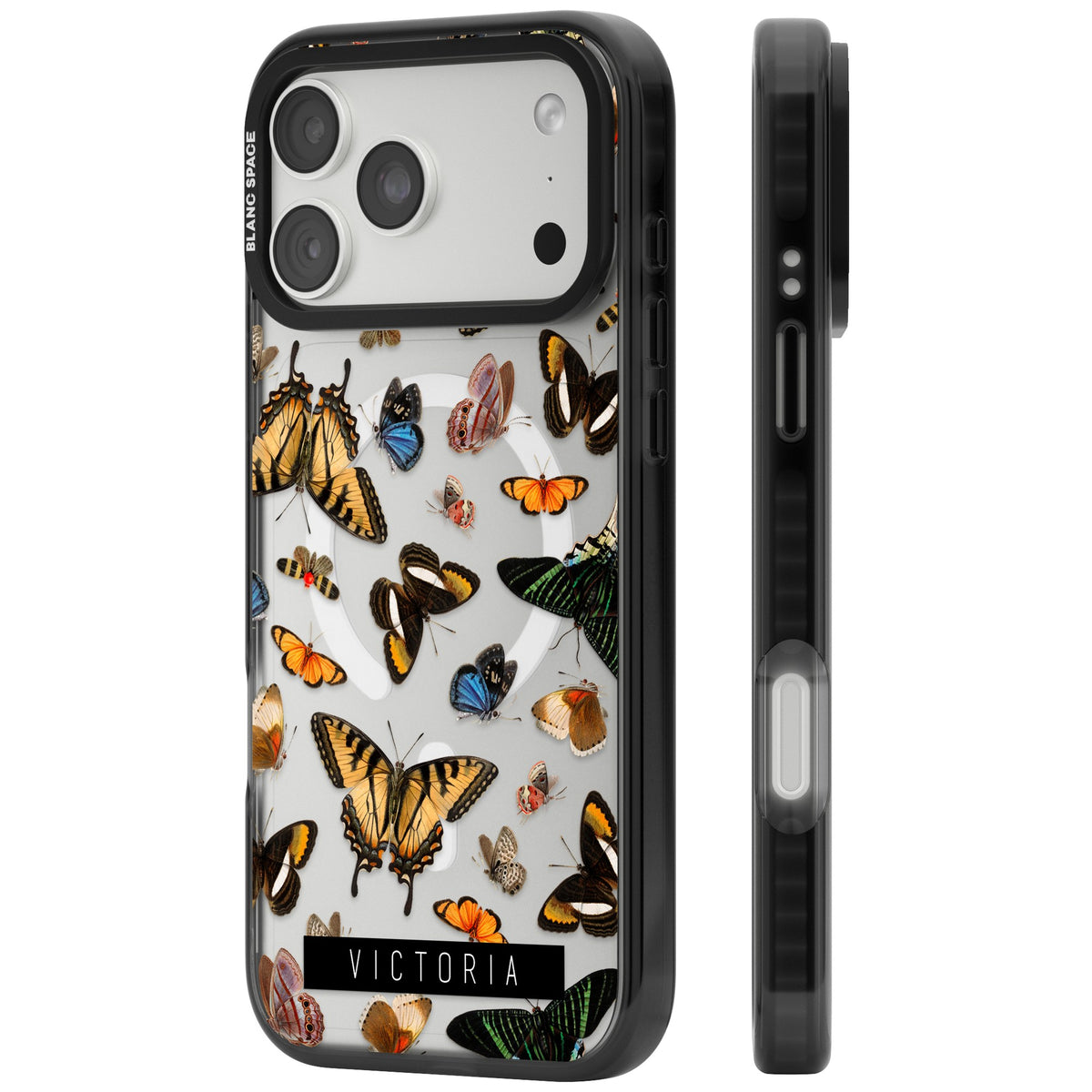 Personalised Butterfly Archive iPhone 18 Pro Max Impact Pro Black Phone Case side