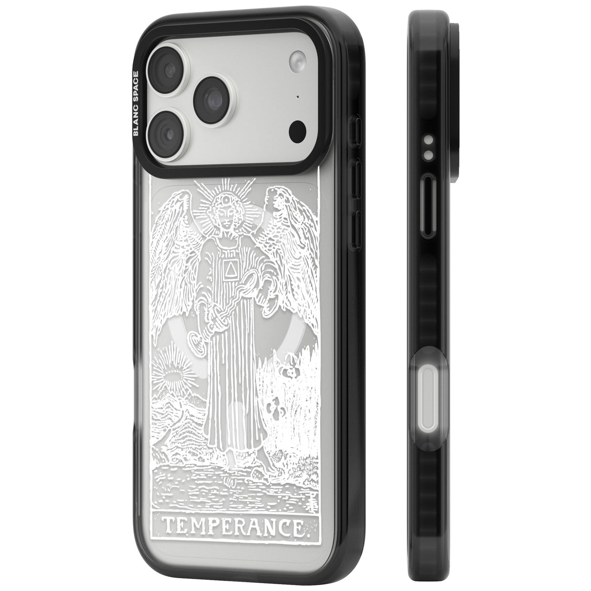 Personalised Temperance Tarot Card (White) iPhone 18 Pro Max Impact Pro Black Phone Case side