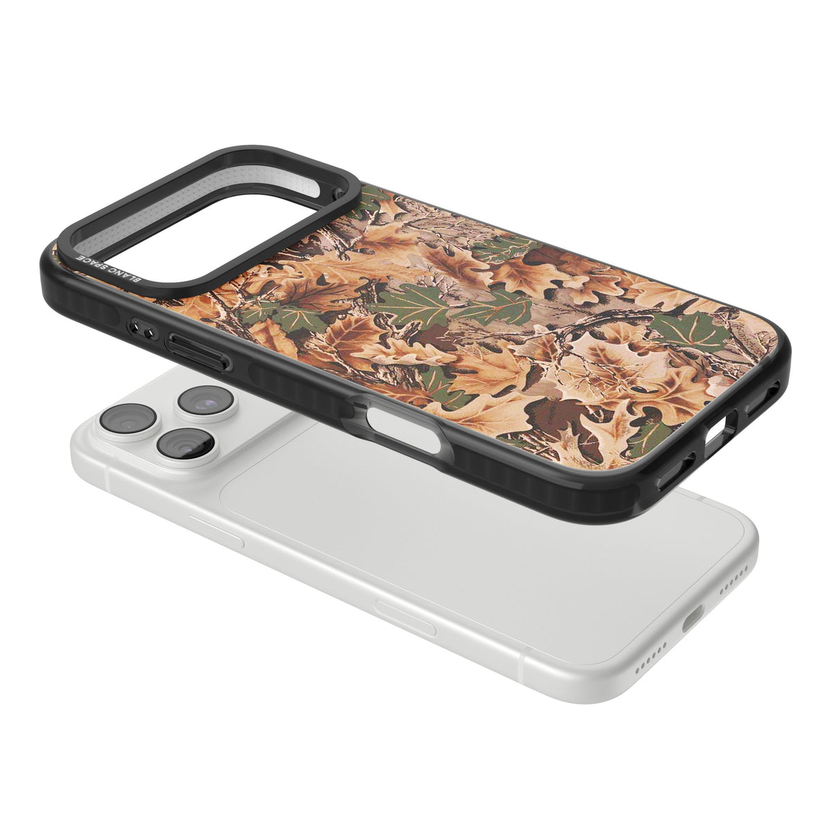 Leaves Camo iPhone 18 Pro Max Impact Pro Black Phone Case angled