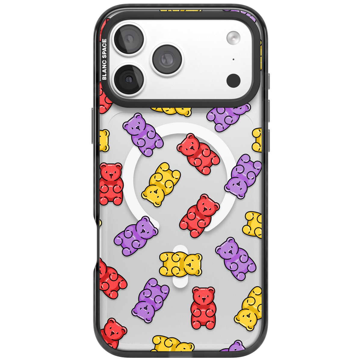 Gummy Bear Pattern iPhone 18 Pro Max Impact Pro Black Phone Case front