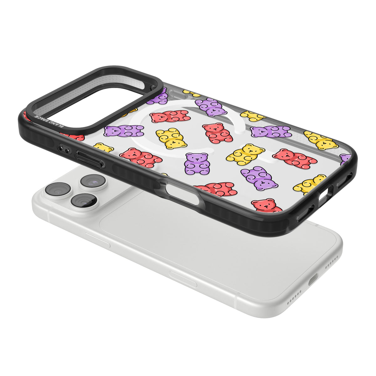 Gummy Bear Pattern iPhone 18 Pro Max Impact Pro Black Phone Case angled