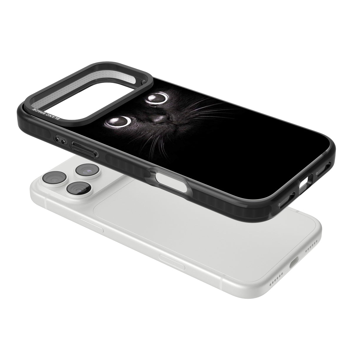 Black Cat iPhone 18 Pro Max Impact Pro Black Phone Case angled