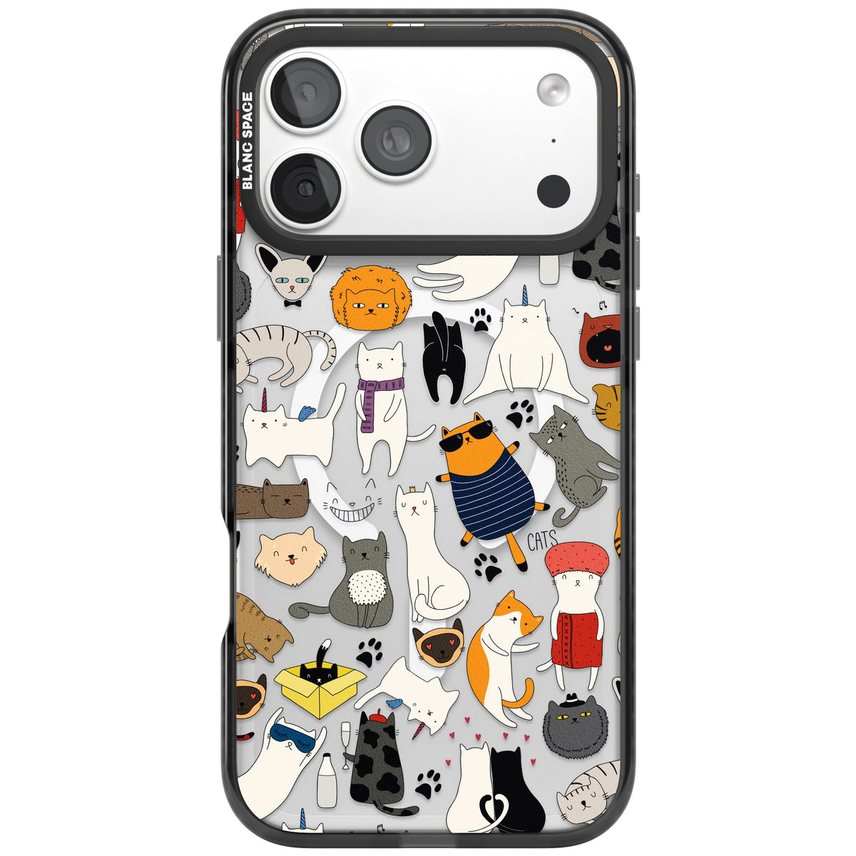 Cartoon Cats iPhone 18 Pro Max Impact Pro Black Phone Case front