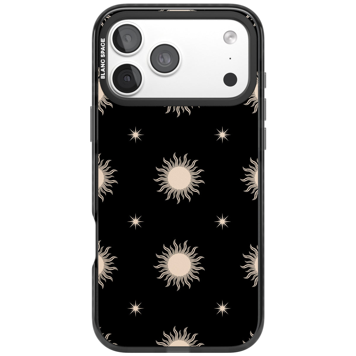 Celestial Patterns Classic Suns (Black) iPhone 18 Pro Max Impact Pro Black Phone Case front