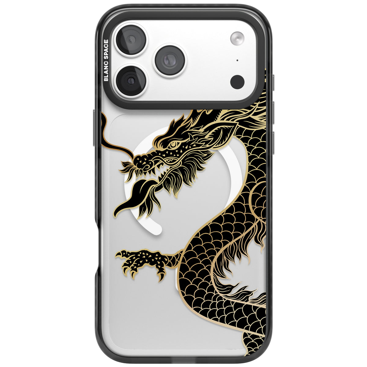 Large Black Dragon iPhone 18 Pro Max Impact Pro Black Phone Case front