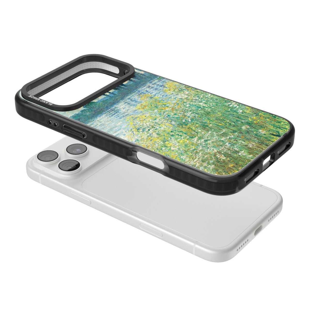Banks Of The Seine By Claude Monet iPhone 18 Pro Max Impact Pro Black Phone Case angled