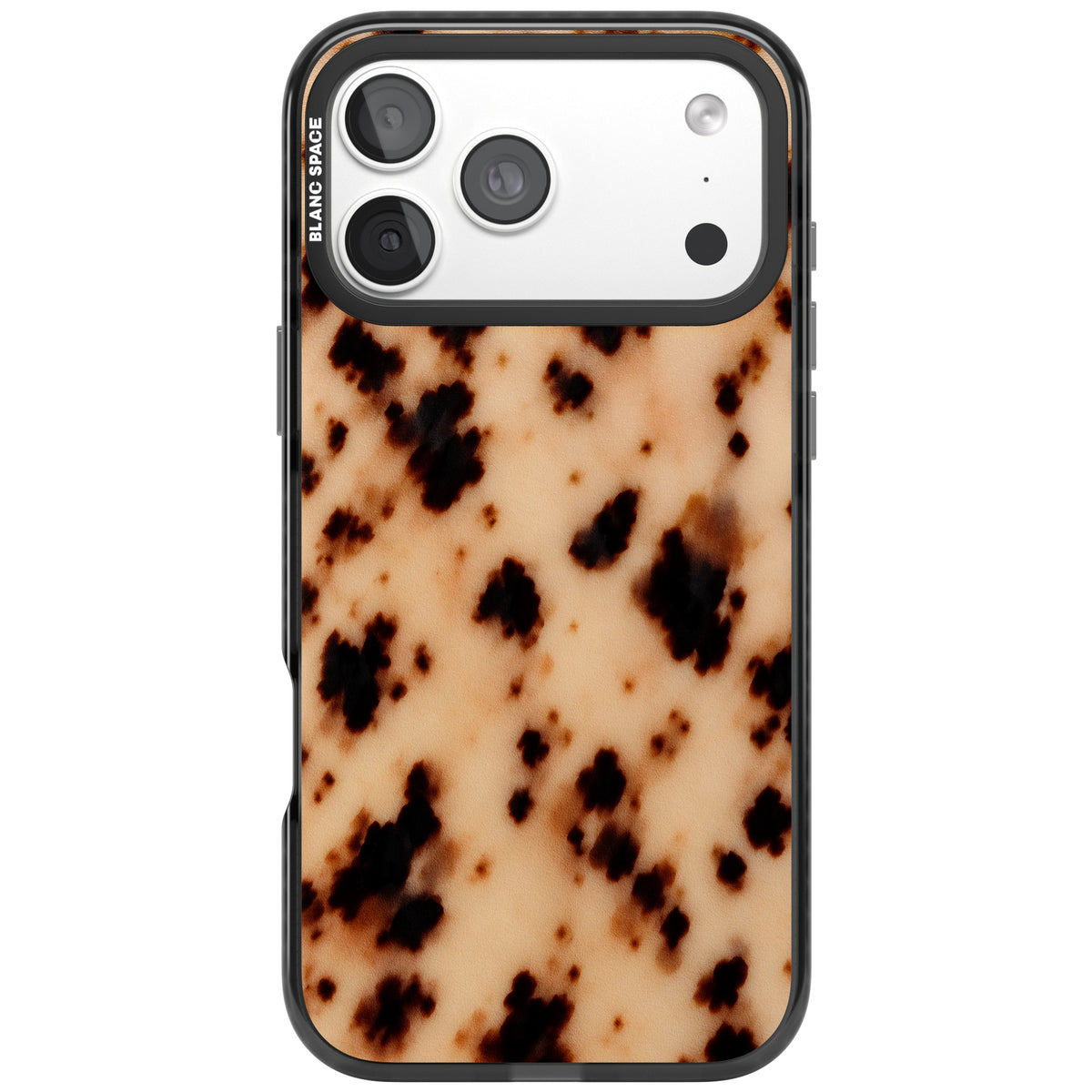 Coffee & Milk tortoiseshell iPhone case featuring blonde acetate tones, espresso brown spots and a soft cream base iPhone 18 Pro Max Impact Pro Black Phone Case front