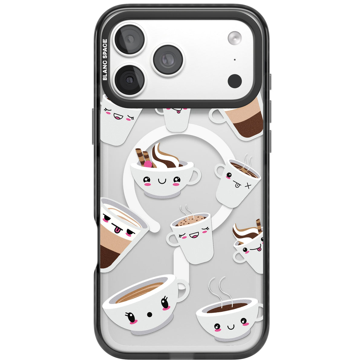 Coffee Faces iPhone 18 Pro Max Impact Pro Black Phone Case front
