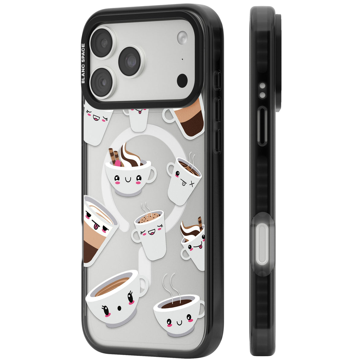 Coffee Faces iPhone 18 Pro Max Impact Pro Black Phone Case side