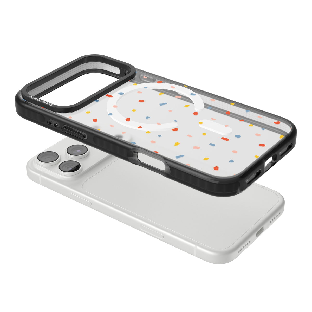 Small Confetti iPhone 18 Pro Max Impact Pro Black Phone Case angled