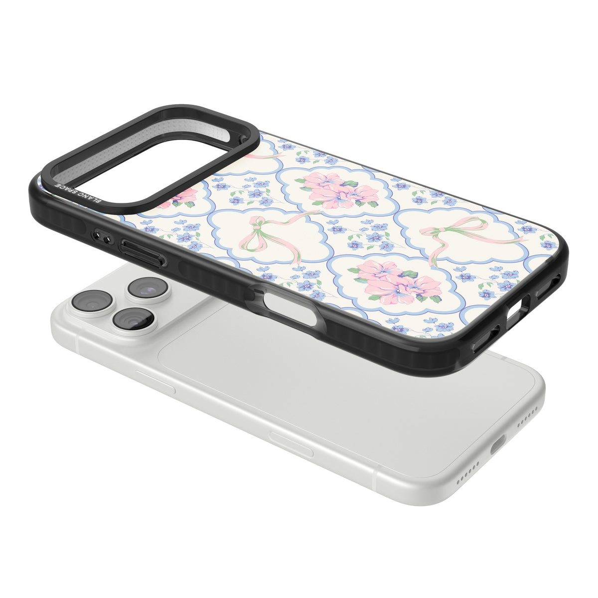 Ribbon Lattice iPhone 18 Pro Max Impact Pro Black Phone Case angled