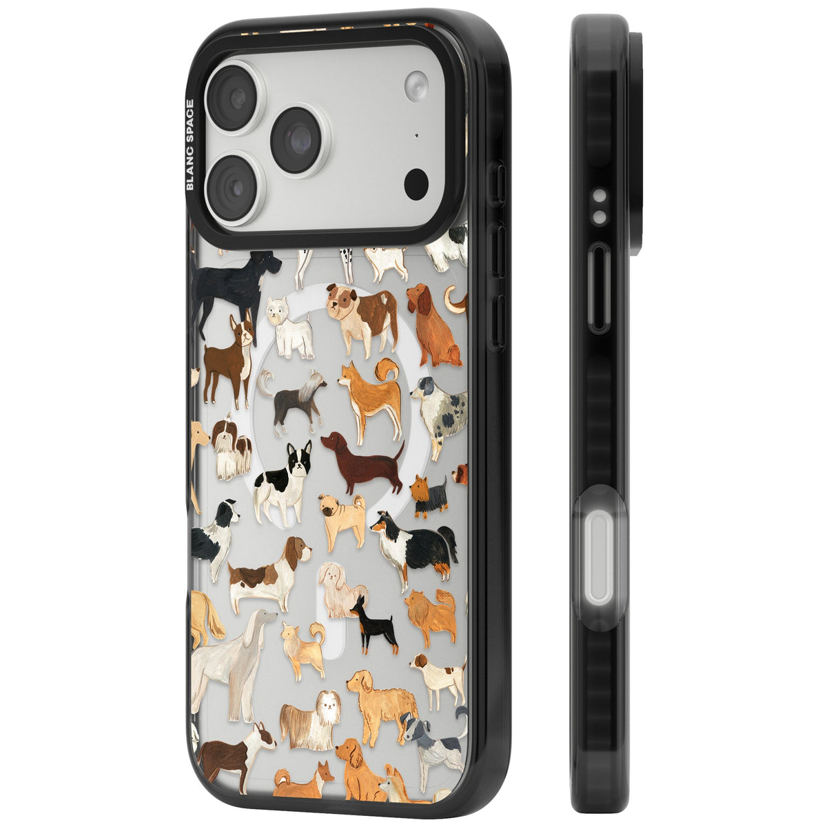 Hand Painted Dogs iPhone 18 Pro Max Impact Pro Black Phone Case side