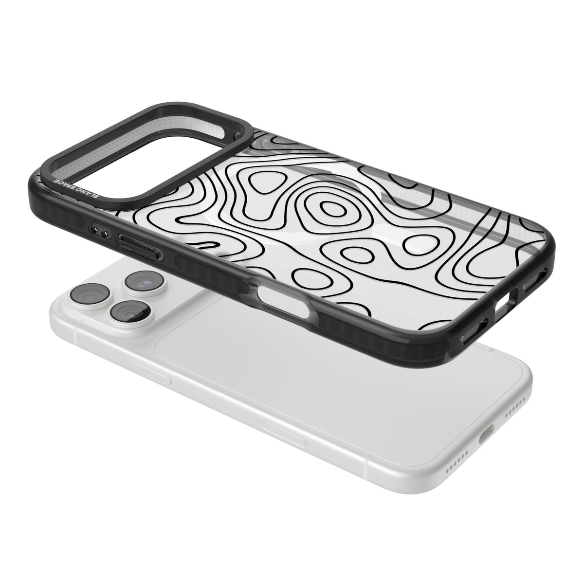 Damascus Steel iPhone 18 Pro Max Impact Pro Black Phone Case angled