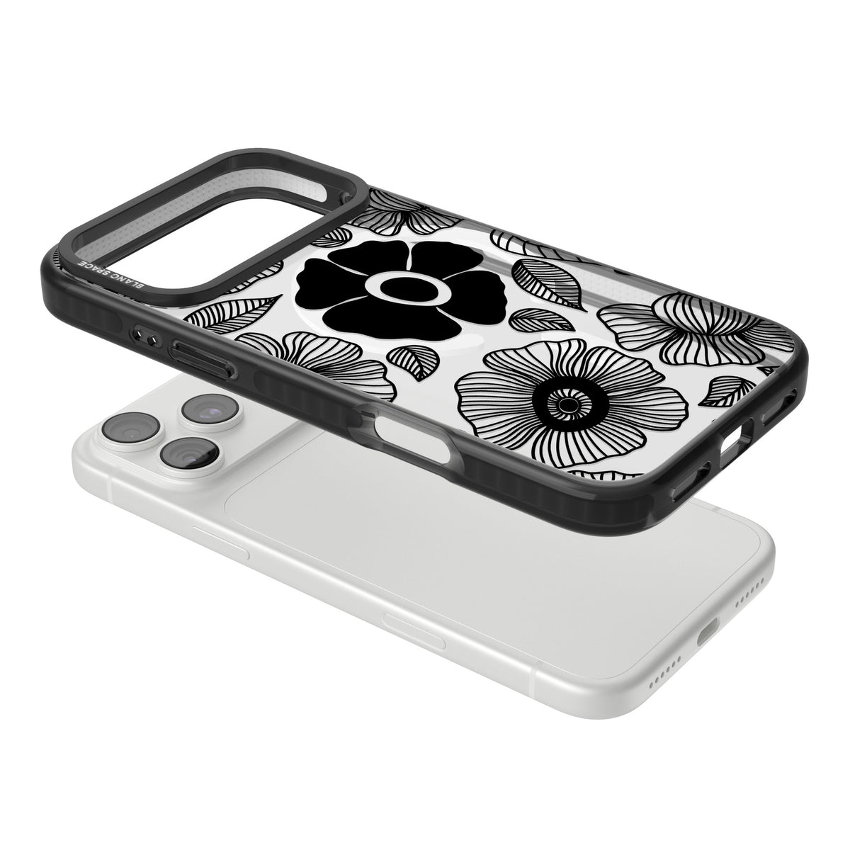 Ink Garden iPhone 18 Pro Max Impact Pro Black Phone Case angled