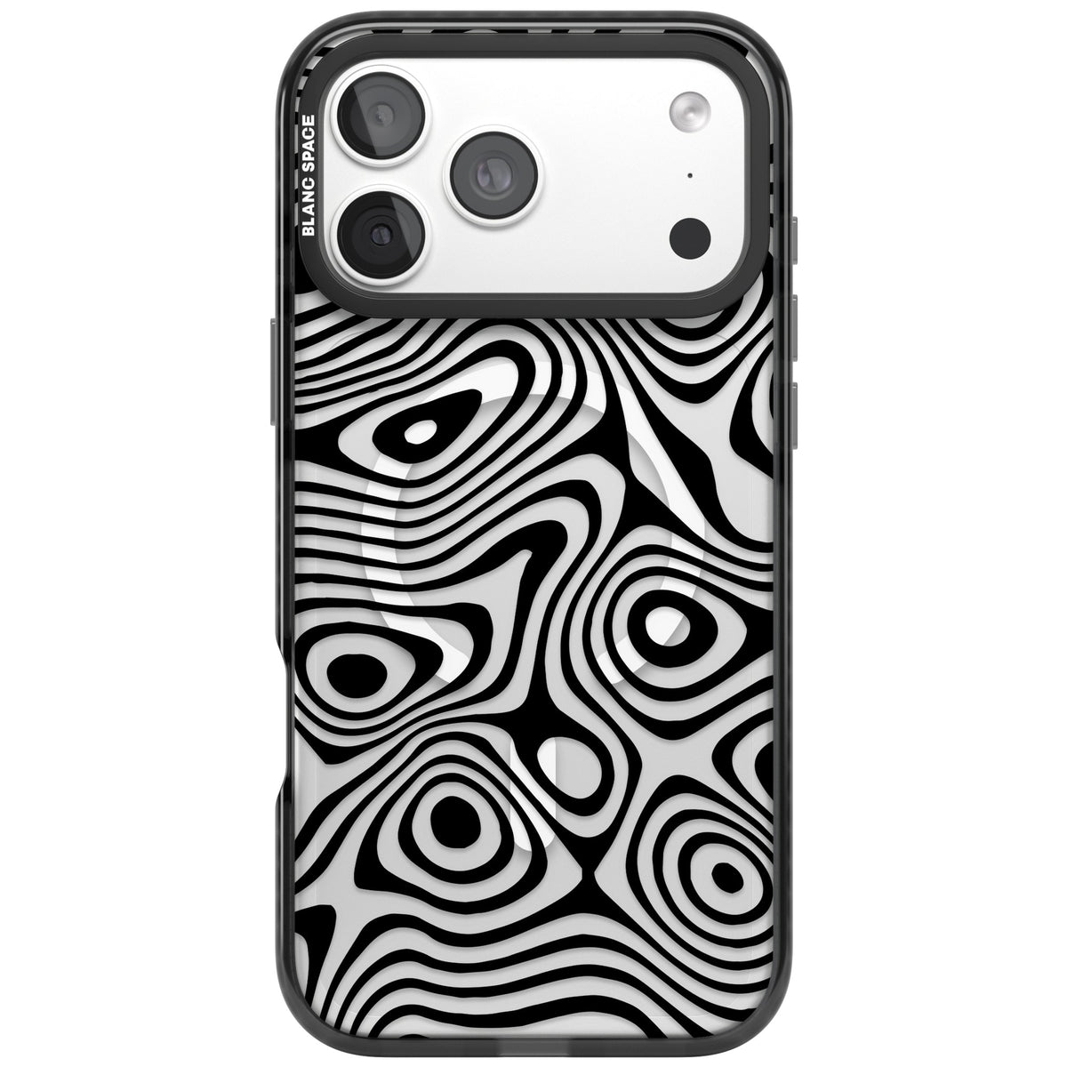Dark Topographic Map iPhone 18 Pro Max Impact Pro Black Phone Case front