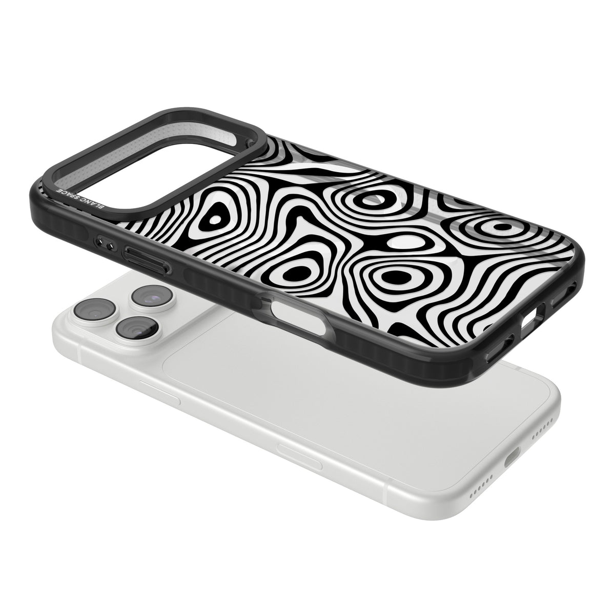 Dark Topographic Map iPhone 18 Pro Max Impact Pro Black Phone Case angled