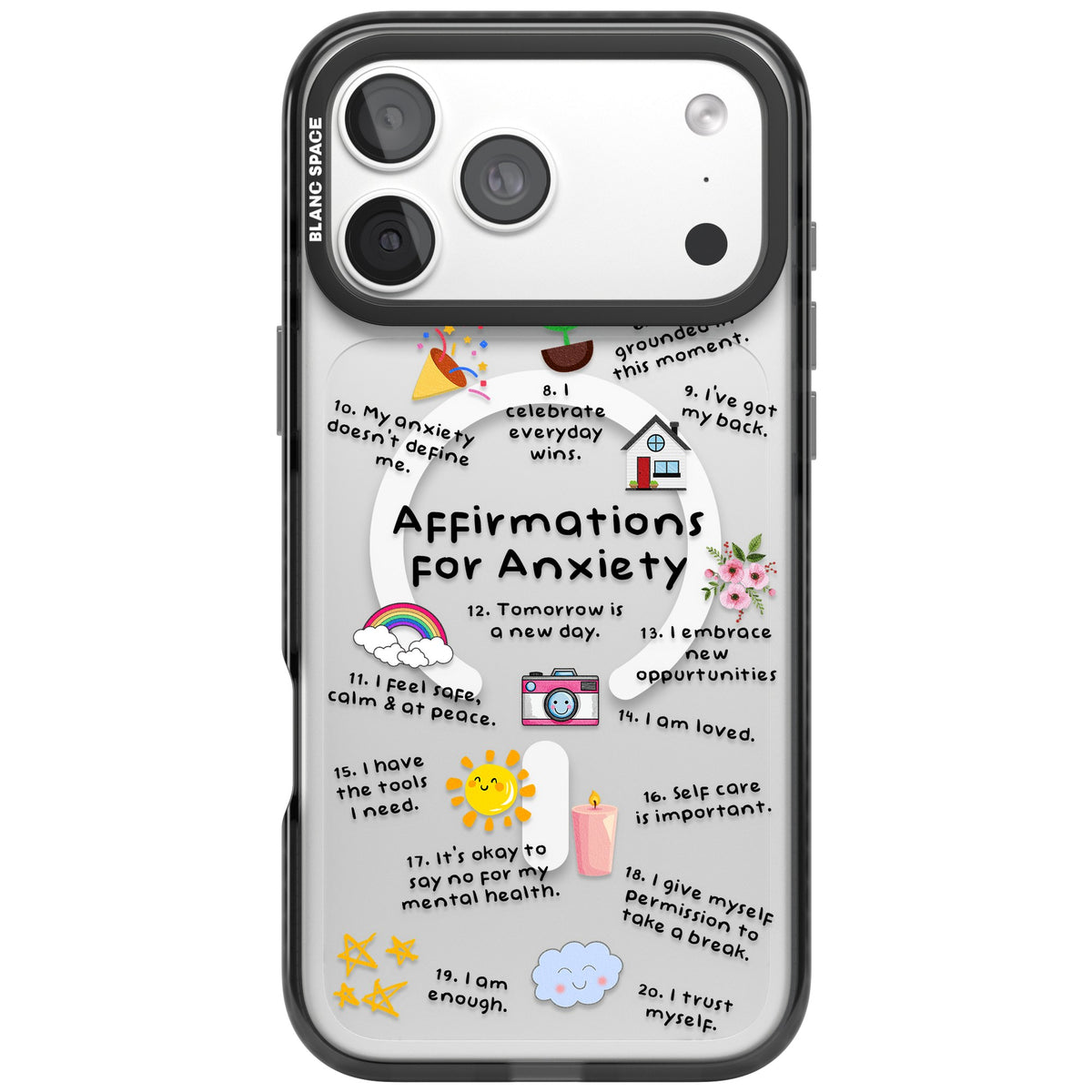 Anxiety Reminders (Black) iPhone 18 Pro Max Impact Pro Black Phone Case front