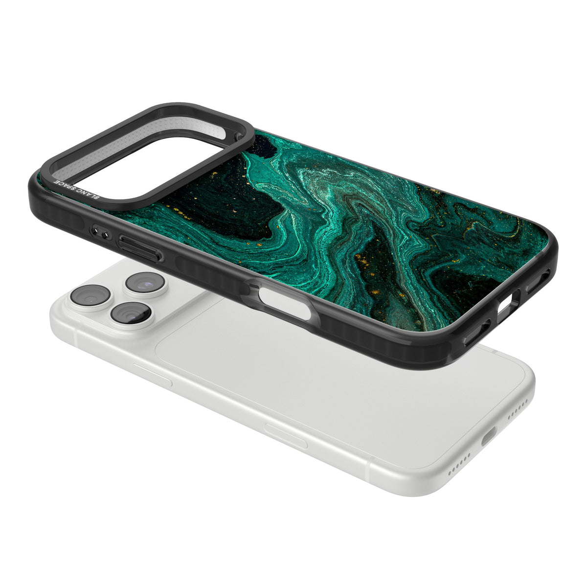 Emerald Lagoon iPhone 18 Pro Max Impact Pro Black Phone Case angled