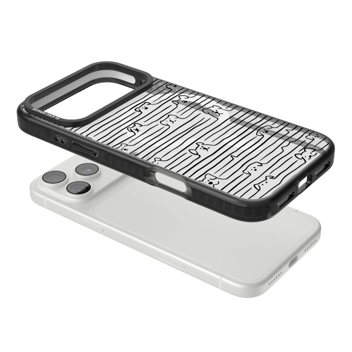 Dog Lines iPhone 18 Pro Max Impact Pro Black Phone Case angled