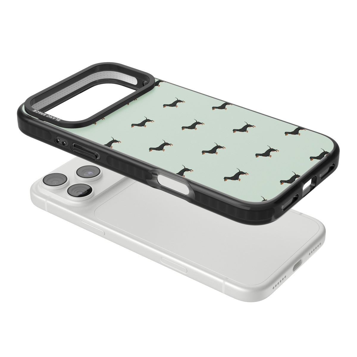 Dachshund Dog Pattern iPhone 18 Pro Max Impact Pro Black Phone Case angled