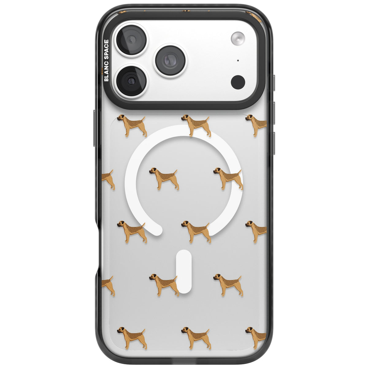 Border Terrier Dog Pattern iPhone 18 Pro Max Impact Pro Black Phone Case front