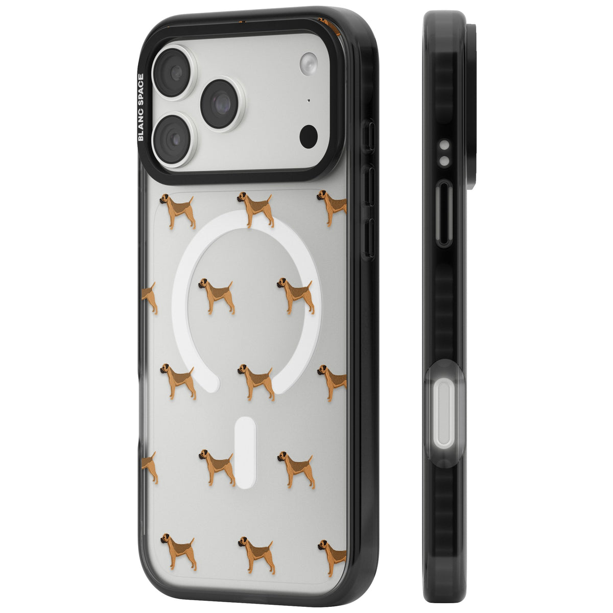 Border Terrier Dog Pattern iPhone 18 Pro Max Impact Pro Black Phone Case side