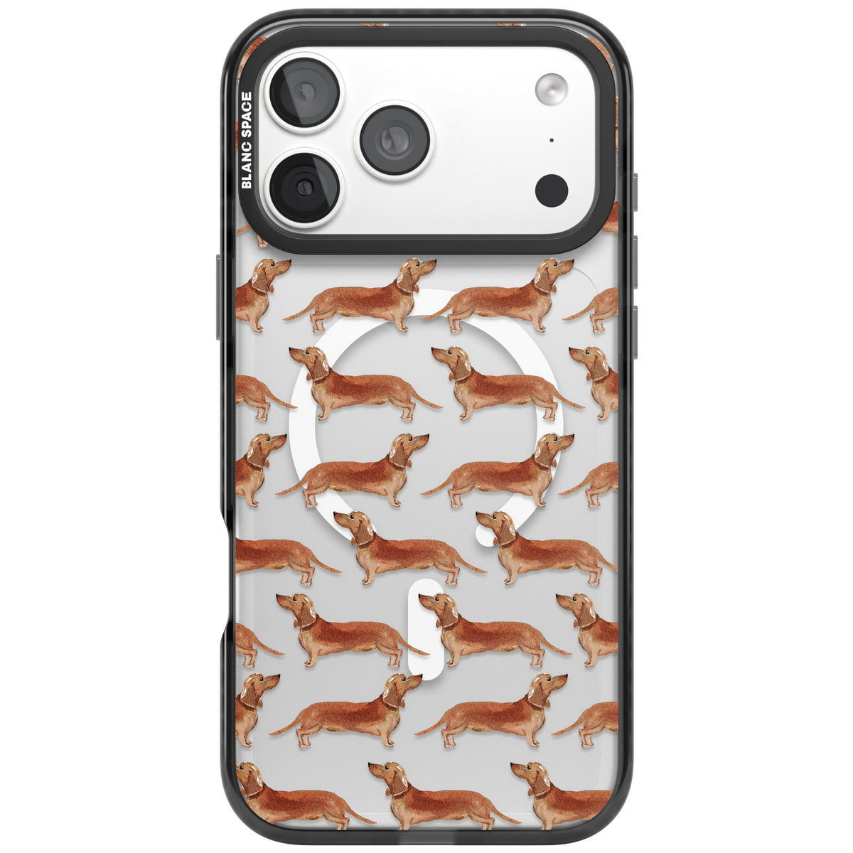 Dachshund Watercolor Dog Pattern iPhone 18 Pro Max Impact Pro Black Phone Case front