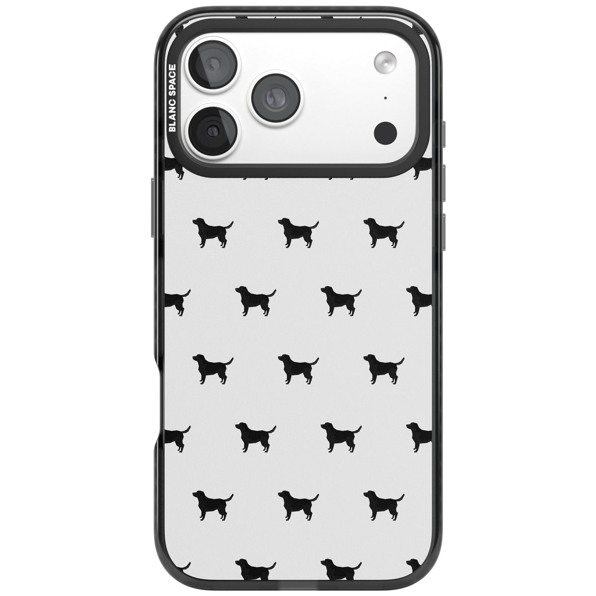 Black Labrador Spot Pattern iPhone 18 Pro Max Impact Pro Black Phone Case front
