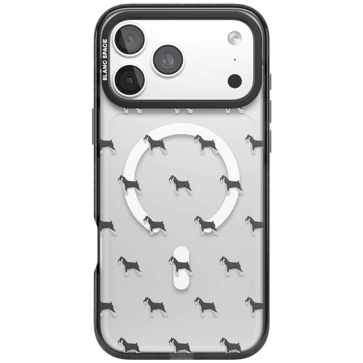 Schnauzer Dog Pattern iPhone 18 Pro Max Impact Pro Black Phone Case front