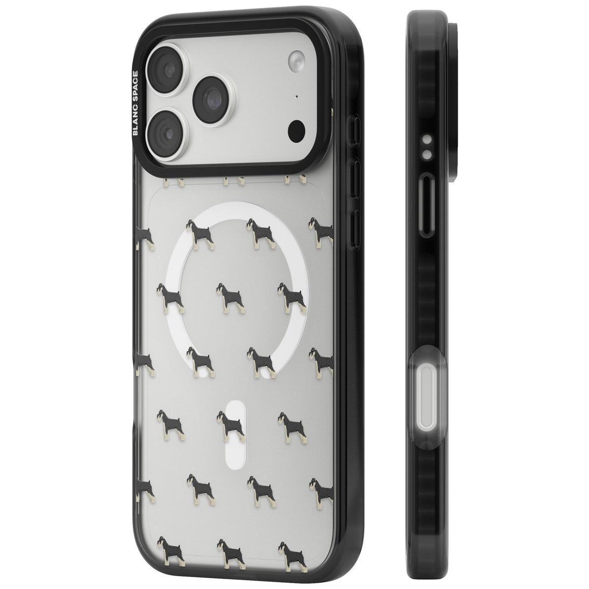 Schnauzer Dog Pattern iPhone 18 Pro Max Impact Pro Black Phone Case side