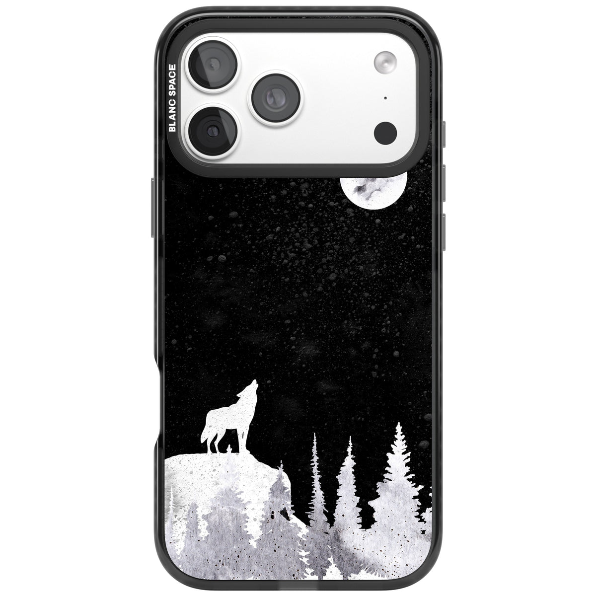 Lunar Howl iPhone 18 Pro Max Impact Pro Black Phone Case front