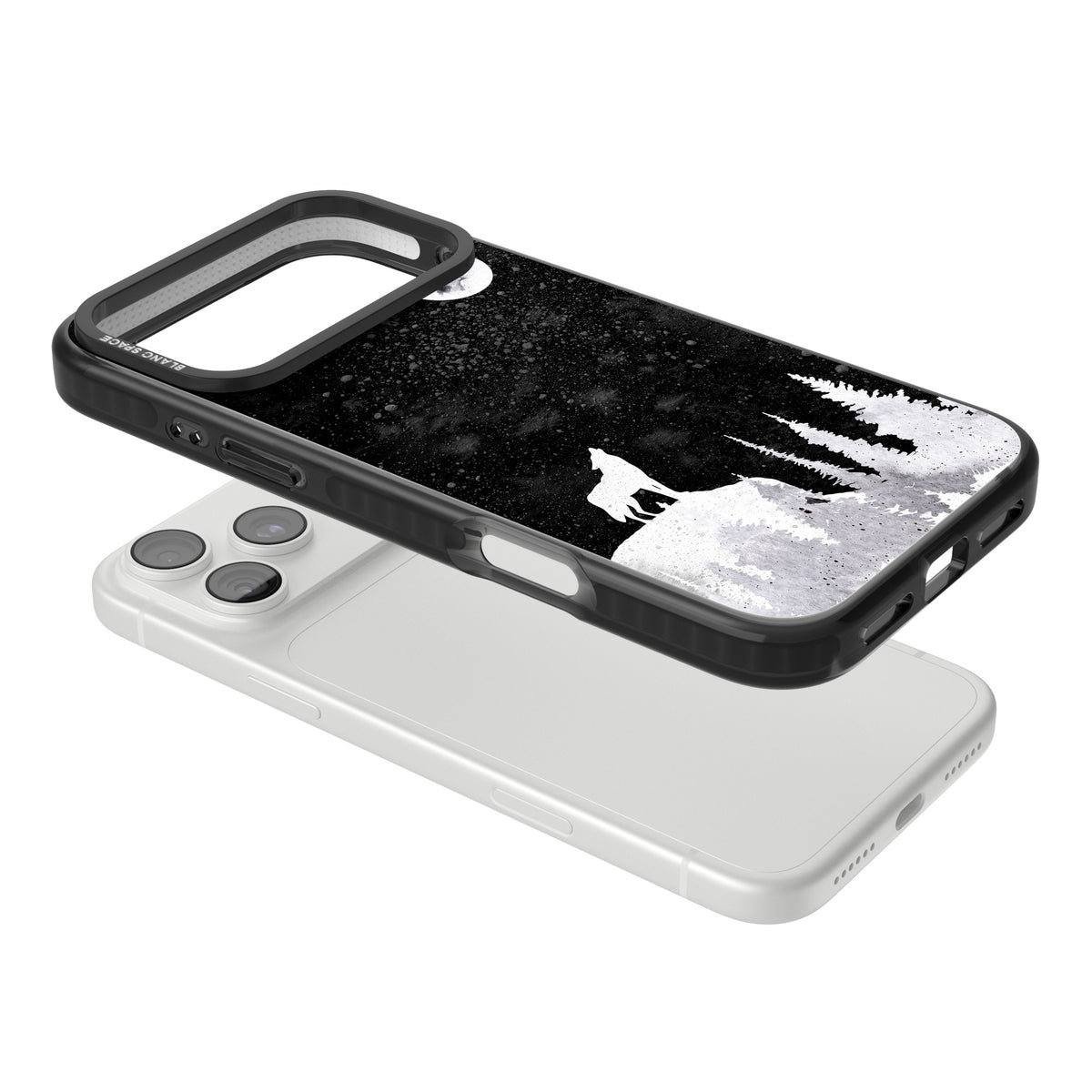 Lunar Howl iPhone 18 Pro Max Impact Pro Black Phone Case angled
