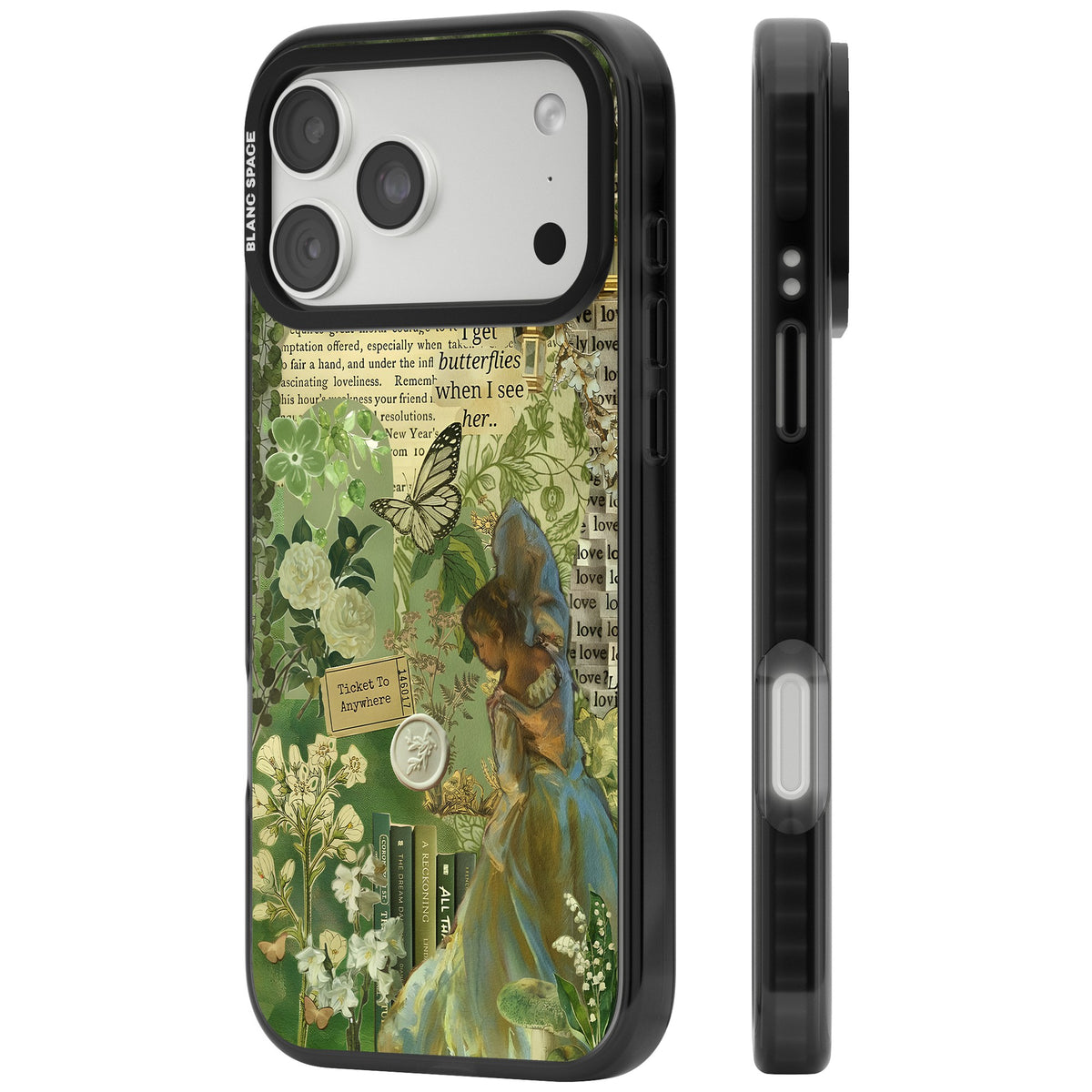 Vintage Green Fairy iPhone 18 Pro Max Impact Pro Black Phone Case side