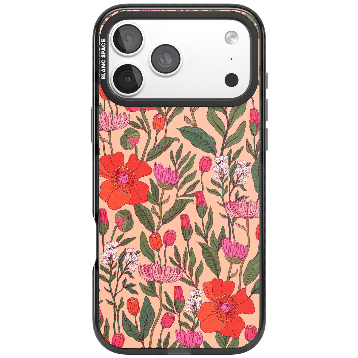 Coral Meadow iPhone 18 Pro Max Impact Pro Black Phone Case front
