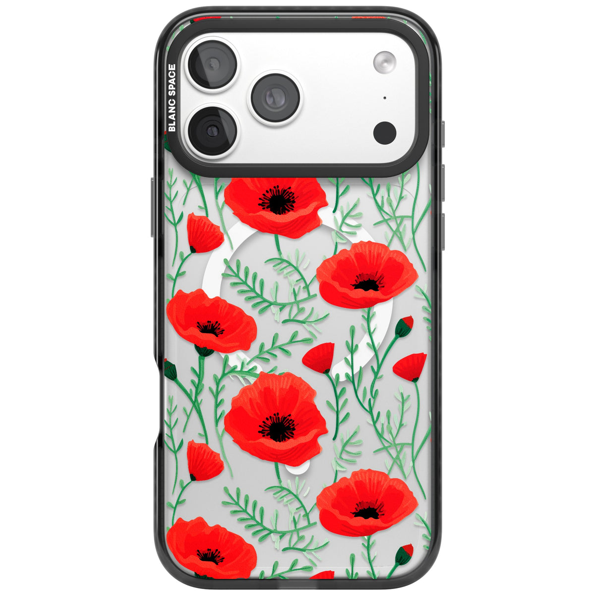 Poppy Garden iPhone 18 Pro Max Impact Pro Black Phone Case front