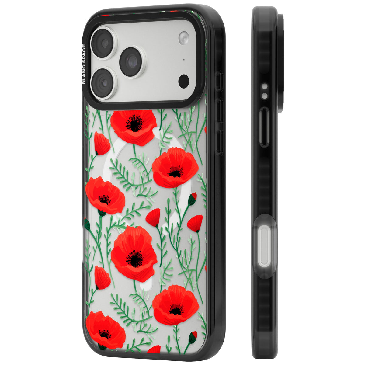 Poppy Garden iPhone 18 Pro Max Impact Pro Black Phone Case side