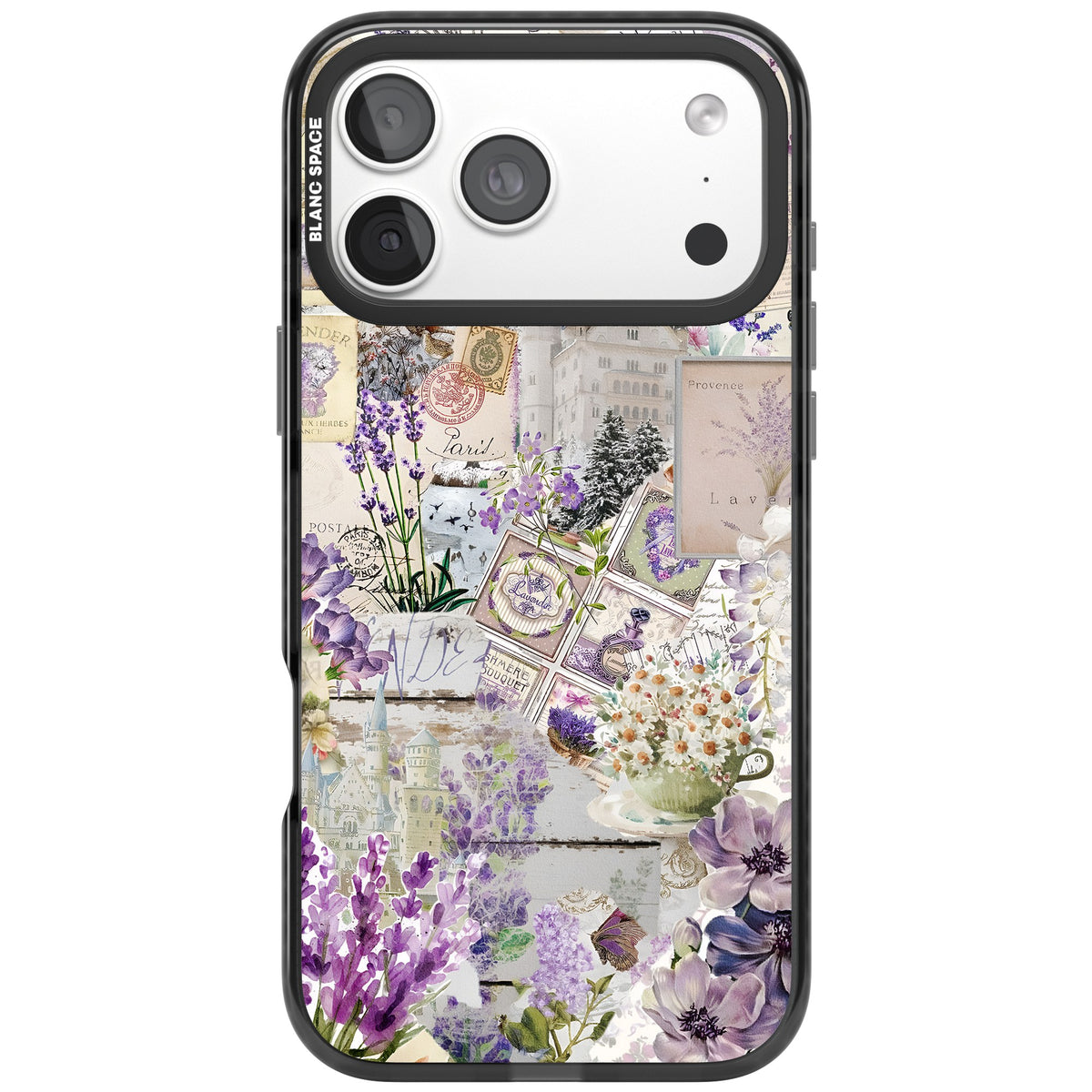 Soft Lavender Collage iPhone 18 Pro Max Impact Pro Black Phone Case front