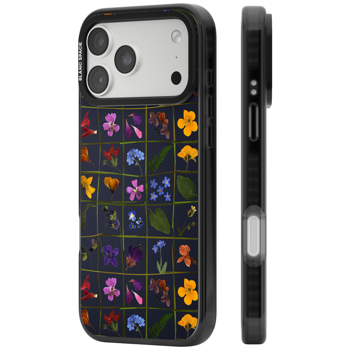 Wildflower Grid iPhone 18 Pro Max Impact Pro Black Phone Case side