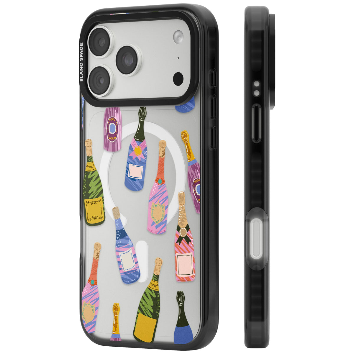 Champagne Pattern iPhone 18 Pro Max Impact Pro Black Phone Case side