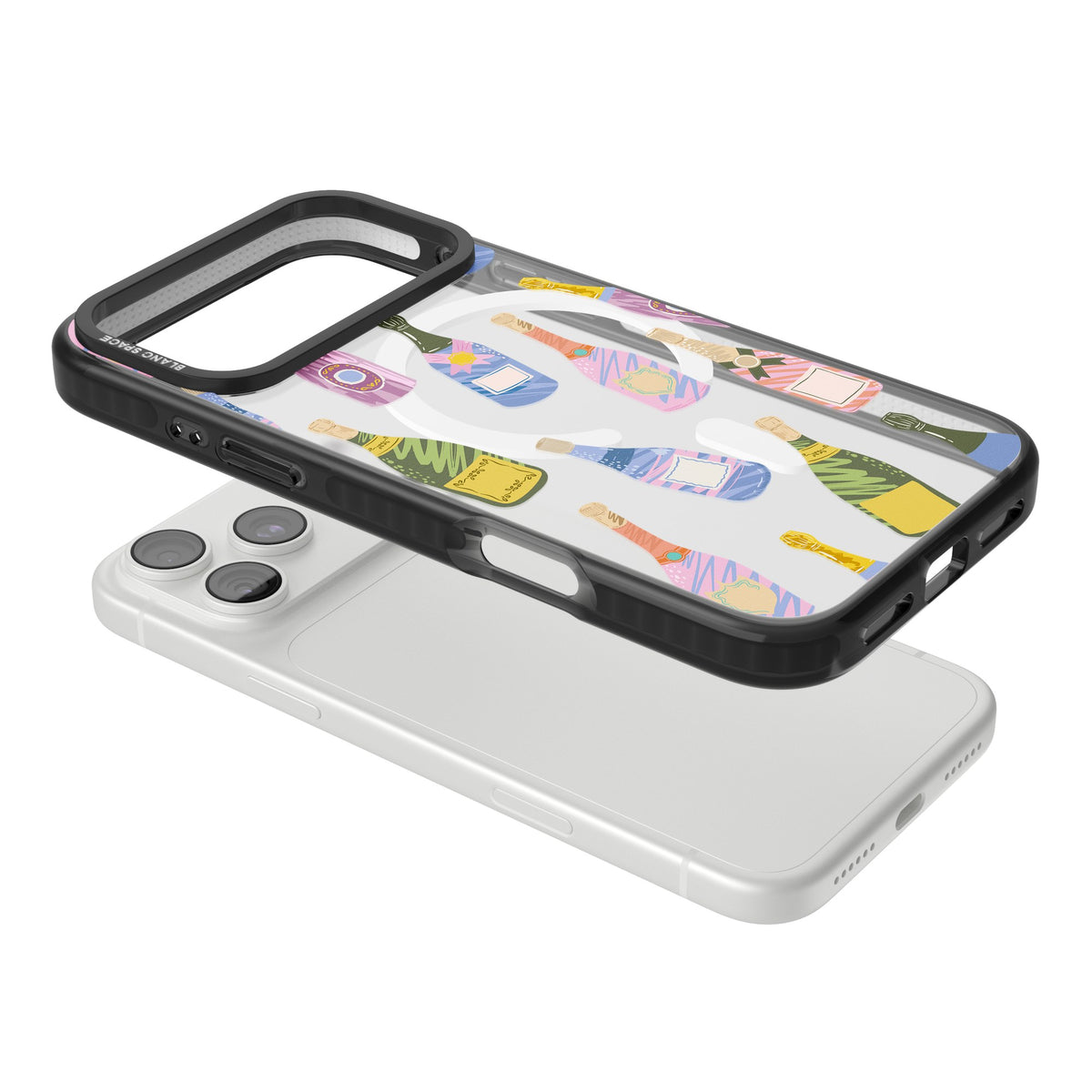 Champagne Pattern iPhone 18 Pro Max Impact Pro Black Phone Case angled