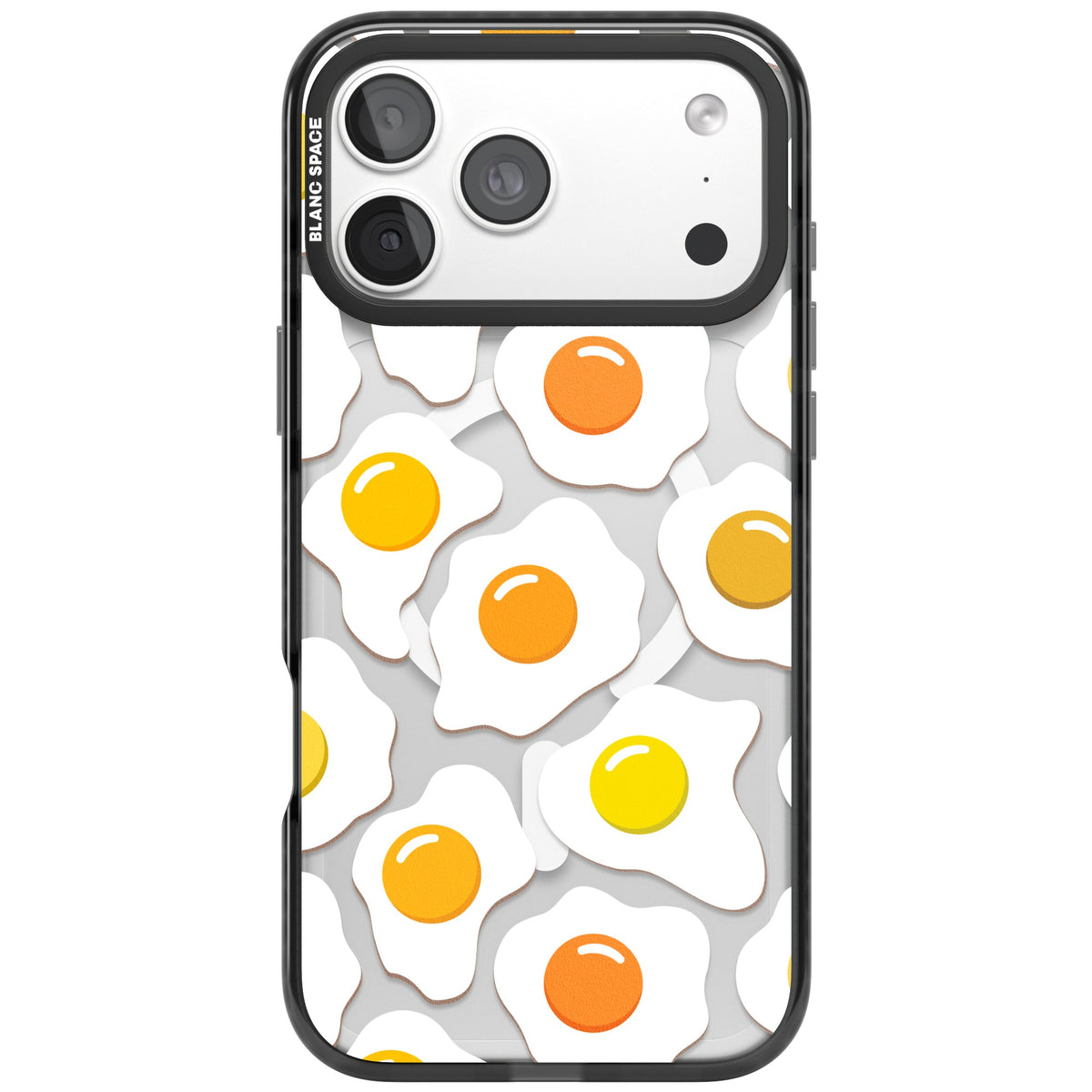 Fried Egg Pattern iPhone 18 Pro Max Impact Pro Black Phone Case front