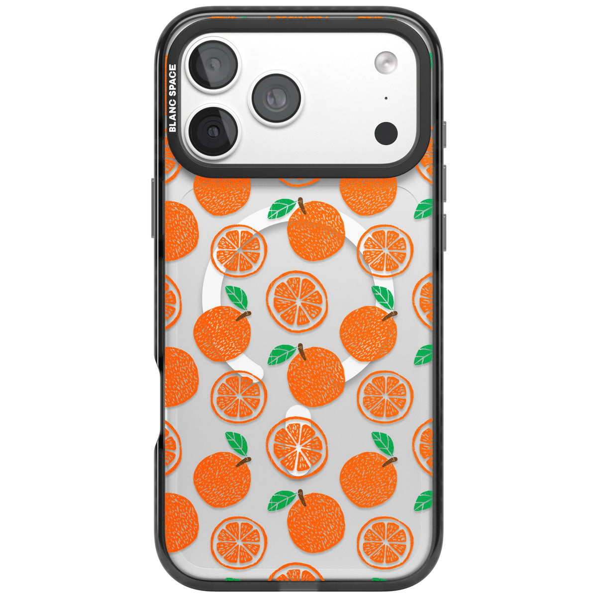 Orange Pattern iPhone 18 Pro Max Impact Pro Black Phone Case front