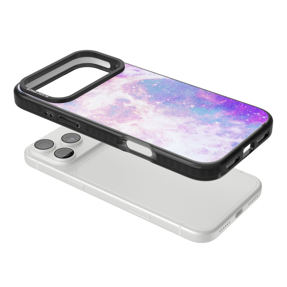Pastel Galaxy iPhone 18 Pro Max Impact Pro Black Phone Case angled