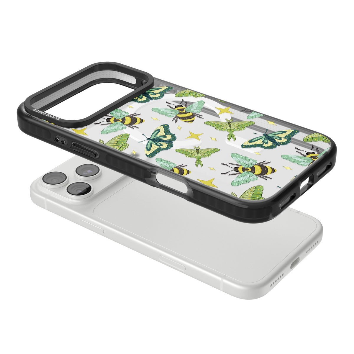 Bees and Moths iPhone 18 Pro Max Impact Pro Black Phone Case angled