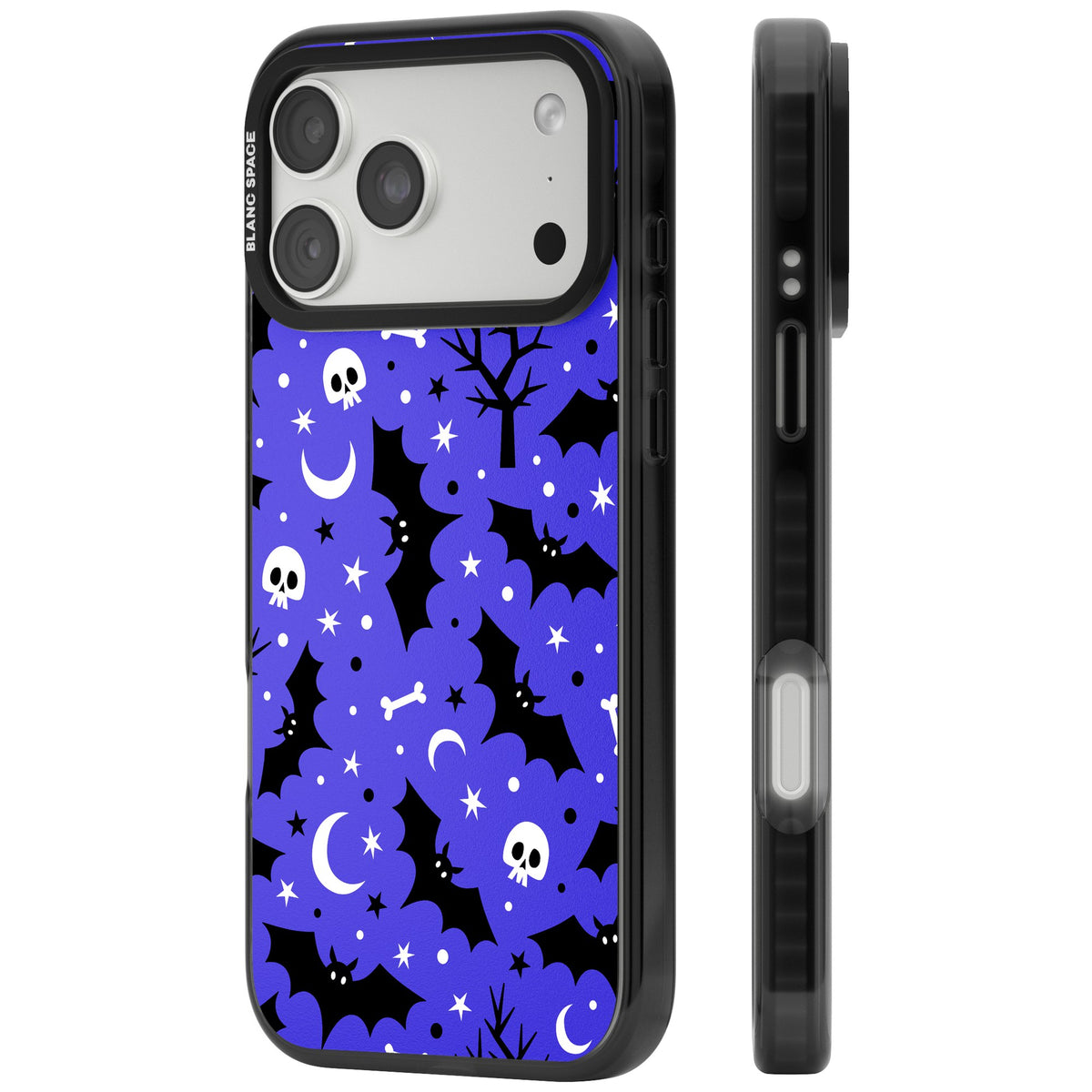 Bats N' Bones Pattern iPhone 18 Pro Max Impact Pro Black Phone Case side