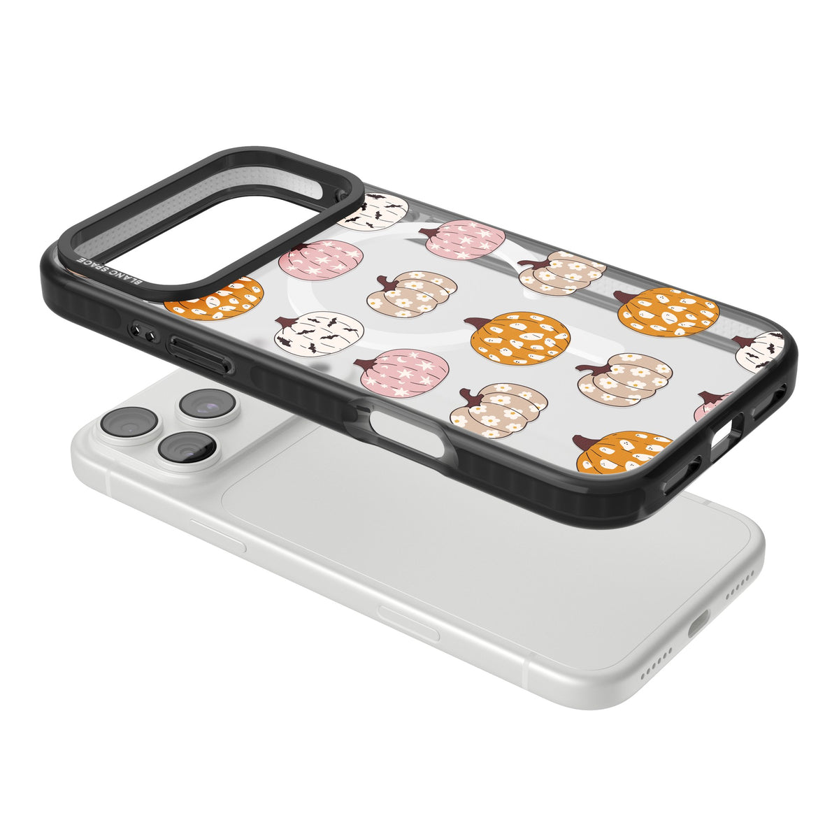 Floral Pumpkins iPhone 18 Pro Max Impact Pro Black Phone Case angled
