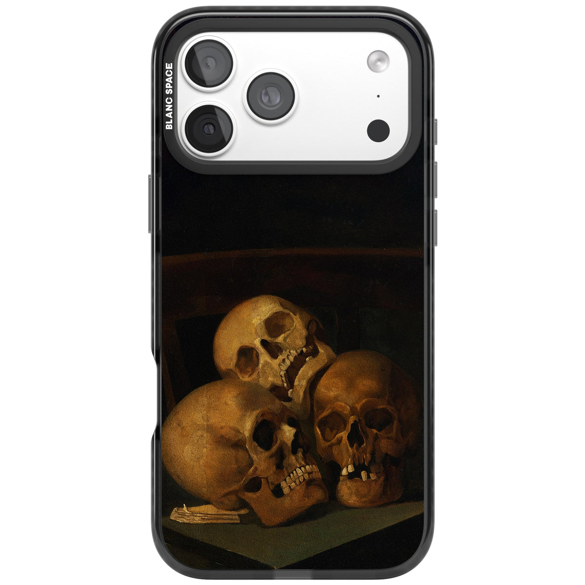 Still Life Of Three Skulls iPhone 18 Pro Max Impact Pro Black Phone Case front