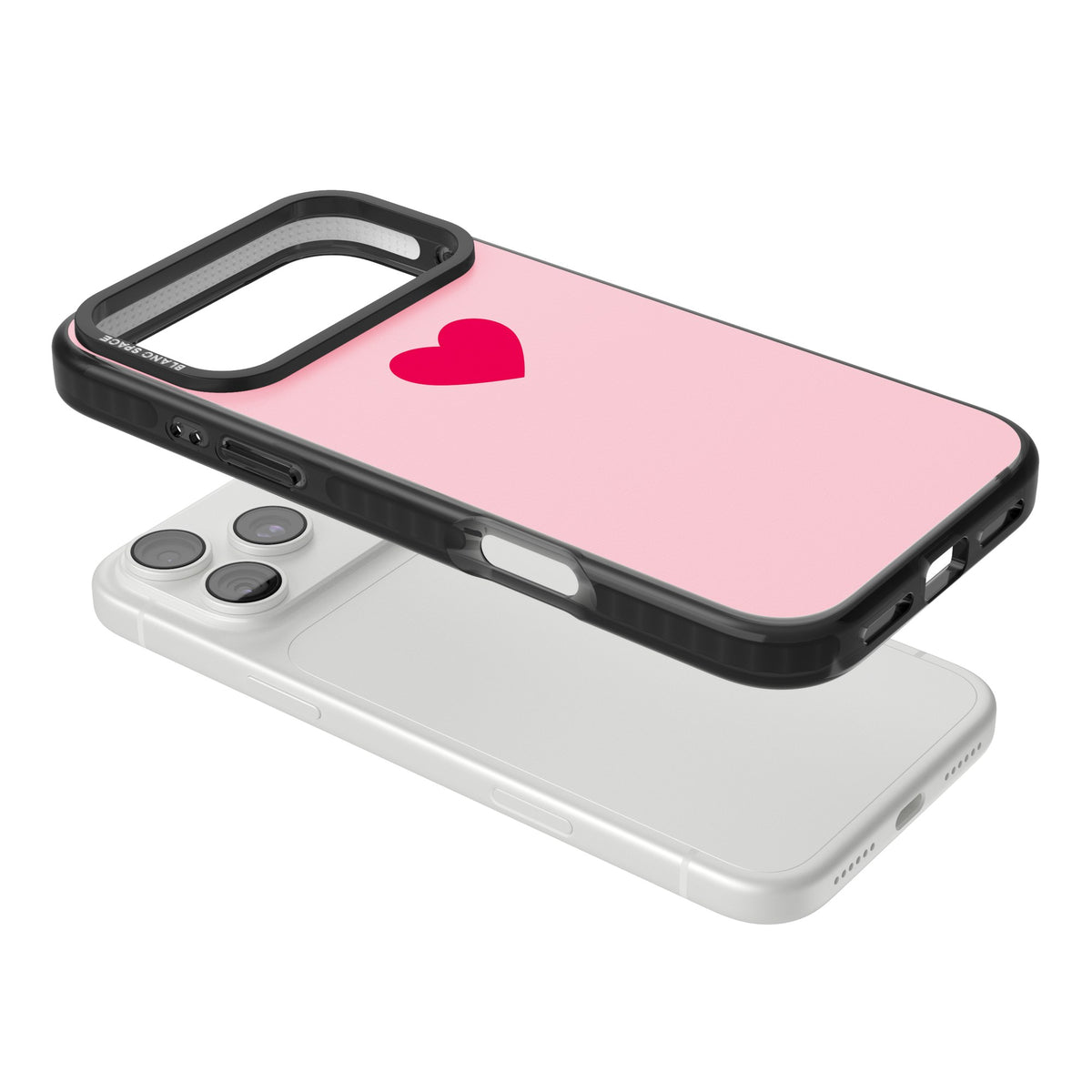 Red & Pink Heart iPhone 18 Pro Max Impact Pro Black Phone Case angled